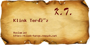 Klink Teréz névjegykártya